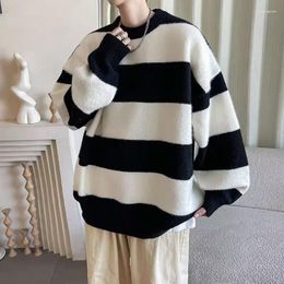 Men's Sweaters 2024 Winter Clothes Sweater O-neck Loose Youth Fashion Knitwear City Simple Warm Keeping Knitted C78