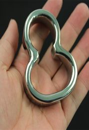 Stainless Steel Cockrings Heavy Scrotum Pendant Calabash Type Penis Casing Sleeve Ring Metal Cock Rings Sex Toys for Men BB221156544981