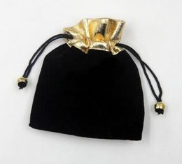 100pcslot Black Velvet Jewelry Packaging Display Pouches Bags For Craft Fashion Gift B095612693