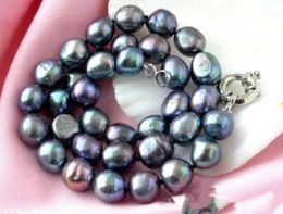 HUGE NATURAL CULTURED 1011MM SOUTH SEA BLACK BAROQUE PEARL NECKLACE 18quot6415814