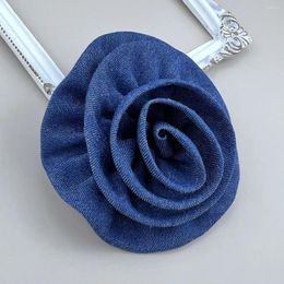 Brooches 9cm French Style Flower Fabric Brooch Clothing Coat Accessories