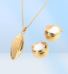 Ethiopian Earring Pendant Set Joias Ouro 24K Gold Filled Jewellery African Bridal Jewellery Sets4194037