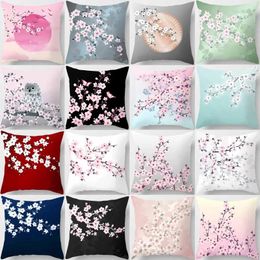 Pillow Beautiful Cherry Tree Square Pillowcase Cover For Home Decor Car Sofa 35x35cm 14x14Inch 40x40cm 16x16Inch 45x45cm