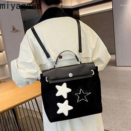 School Bags Miyagawa Student's Large Capacity Bag For Women's 2024 Fashion Star Embroidery Backpack Japanese Style Crossbody