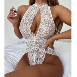 Bras Sets Sexy Lingerie Lenceria Underwear Temptation Bodysuit Catsuit Transparent Open Crotch Bandage One Piece Erotic Adult Products