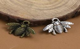 150pcs Antique silver Bronze Zinc Alloy Lovely Bee Charm Pendant 16x21mm7795242