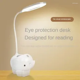 Table Lamps Touch Desk Lamp Three-gear Dimming Elephant Usb Charging Eye Protection Adjustable Home Desktop Decor Night Light Creative