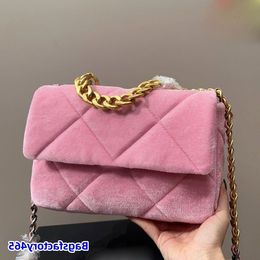 LOULS VUTT Designer Womens Fashion Pink Shoulder Bag Velvet Classic Diamond Plaid Wallet Gold Metal Hardware Matelasse Luxury Handbag T Kdog