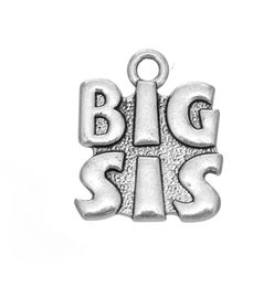 New Fashion Alloy Silver Lettering quotSISTERquot series Bangle Charms DIY Accessories For Bracelet Necklace Jewellery 50PCSl2288109
