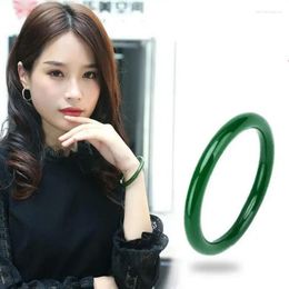 Bangle Natural Green Jade Round Women Fine Jewelry Real Chinese Hetian White Jades Nephrite Thin Jadeite Bracelet Large