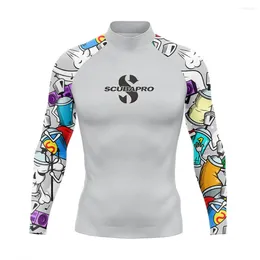 Women's Swimwear Mens UV Protection Surfing Diving Long Sleeve Rash Guards Surf Swimming T-shirt Beach Lycra Swimsuit Rashguard