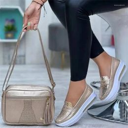 Casual Shoes Plus Size 43 Flat Of Women 2024 Fashion Round Toe Low Top Wedge Platform Sneakers Comfort Non Slip Loafers