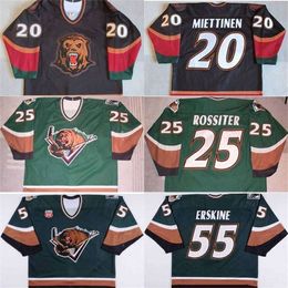 Kob custom Utah Grizzlies 55 John Erskine 20 Antti Miettinen 25 Kyle Rossiter Mens Womens Youth 100% Embroidery Custom Ice Hockey Jerseys