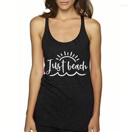 Women's Tanks Summer Sunshine Racerback Just Beach Short Tops Woman Graphic Holiday Clothes For Women Travel Casual Waves Tank Top