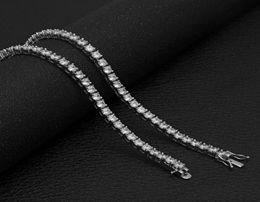 3mm 4mm 5mm Round Cut Iced Out Cubic Zirconia Tennis Link Chain Hiphop Top Quality CZ Box Clasp Necklace Women Men Jewelry1216990