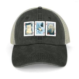 Berets Polar Bear Hearts Cards Print Cowboy Hat Sun Rugby Luxury Men Golf Wear Women's