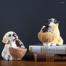 Decorative Figurines Creative Table Decoration Living Room Dining Porch Gift Giving Decorations Cute Pet Dog Storage Box