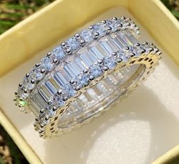 Victoria Wieck Luxury Jewellery Real 925 Sterling Silver Princess Cut White Topaz CZ Diamond Party Circle Ring Women Wedding Engagem3581720