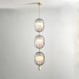 Clear Grey Amber Glass Pendant Light Ceiling Marble Gold Metal For Dining Room Bar Office Bedroom Nordic Lamp