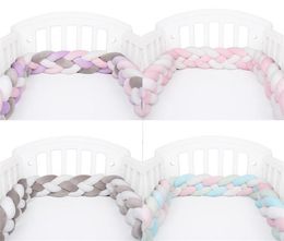 CushionDecorative Pillow 22 Meter Baby Bed Bumper Infant Braid Cot Cradle Cushion Knot Crib Protector Room Decor2568241