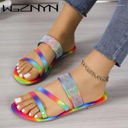 Slippers Summer Women's Fashion Flat Shoes Pointed Casual Beach Slides Sandals Slingback