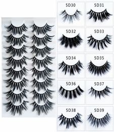 New crisscross faux mink lashes 5D 8 pairs per pack 10 styles false eyelash extension full strap lashes7600763