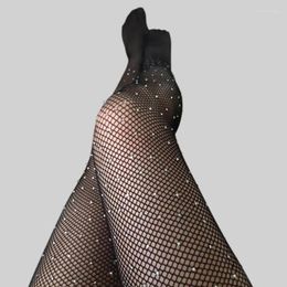 Women Socks 2024 Sexy Pantyhose Shiny Fishnetstocking High Quality Hollow Mesh Diamonds Plaid Tights Sparkle Rhinestone Stockings