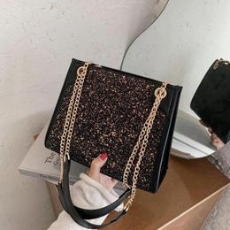 Shoulder Bags Bag Texture Envelope Tassel One-shoulder Chain Small Square Sequin Star Messenger Women