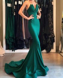 2019 Arabic Dubai Sweetheart Hunter Aqua Evening Dress Mermaid Formal Holiday Wear Prom Party Gown Custom Made Plus Size7291118