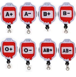 Whole Key Rings Blood Type Medical Nurse Retractable Felt ID Badge Holder Reel With Alligator Clip For Gift2900792