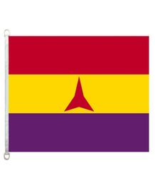 Espagnol republicain Brigades internationales Flag Banner 3X5FT90x150cm 100 Polyester 110gsm Warp Knitted Fabric Outdoor Flag5240917