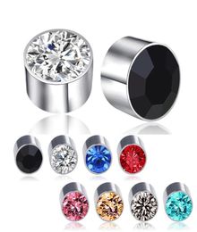 Pairs Crystal Magnetic Clip NonPiercing Earrings Set Rinestone Titanium Steel Studs Unisex Fashion Jewellery X4YA Stud4199079