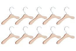 Hangers Racks 10pcs Wooden Pet Apparel Dog Clothing Hanging Rack Silver Wood Color8703499