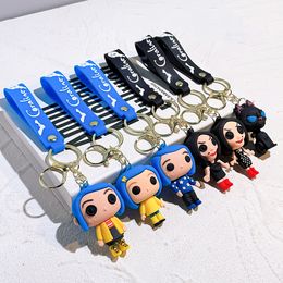 Cartoon Movie Film Action Coraline Figure Doll Model Cute Doll PVC Keyring Ornament KeyChain Pendant Kids Gifts For Friends