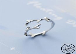 925 Sterling Silver Irregular Tree Branch Shape Adjustable Resizable Open Finger Midi Knuckle Rings Jewellery for Women Girls283D4604087