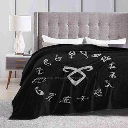 Blankets All Runes Symbol-Shadowhunters Latest Super Soft Warm Light Thin Blanket Shadowhunters Shadow Hunters The Mortal Instruments