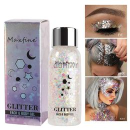 Body Glitter 32ml Gel Glitter For The Body Irregular Sequins Holographic Glitter Multi-use Eyeshadow Shimmer Flake Festival Face Body Decor d240503