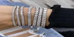 Handmade 14K white gold filled 48mm Round Diamond Bracelets For Women Men Luxury Engagement Wedding Topaz gemstone Jewelry 18cm W5122096