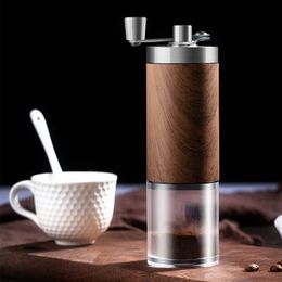 GIANXI Manual Coffee Grinder Portable Wood Grain Stainless Steel Bean Professional Handmade Accessories 240423