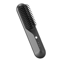 Hair Straightening Brush Wireless Portable Heated Comb with 3 Temperature Settings for Quick No-damage 240424