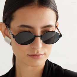 Sunglasses INS Fashion Oval For Women SL692 Classic Sliver Sunnies 2024 Arrive Super Light Alloy Solar Glasses Female