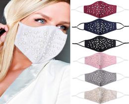 Design Mask Women Pearls Sunscreen Imitation Silk Breathable Mouth Muffle Summer Sun Protection Mouth Face DustProof Mask GH8051283419