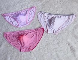 Ice Silk Sheer Underpants Men Lingerie Sexy Big Bulge Pouch Bikini Male Underwear U Convex Cock Gay Briefs Comforty2516894