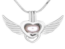 Pendant Necklaces Pcs Silver Angel Pearl Cage Pendants Necklace Jewellery For DIY Gift PC1535042557