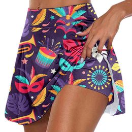 Skirts Plus Size For Women 2024 Workout Printed Skirt Tennis Yoga Sport Active Shorts Women'S Clothing Trend