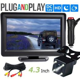 Car Rear View Monitor Camera Kit TFT LCD 4.3 Inch Screen Night Vision Reverse Backup Parking Assistance