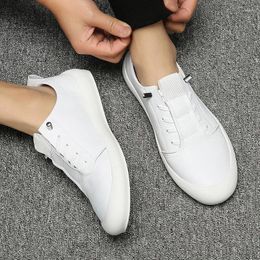 Casual Shoes Men Sneakers Soft Leather Flat Fashion Brand Men's White Loafers