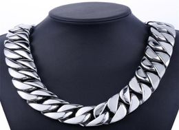 31mm 316L Stainless Steel Mens Boys Super Heavy Silver Colour Chain Curb Necklace Whole Gift Jewellery LHN35 201013285E8345383