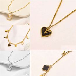 Pendant Necklaces Designer Necklace Heart Love Clover Rope Chain Cd Cuban Link Jewlery Mens Chains Chrome Crystal Iced Out Men