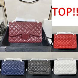 woman shoulder bag luxury jumbo flap bag high quality quilted purse 30cm designer crossbody bag lambskin caviar leather purses hobo crossbody shoulder chain bag